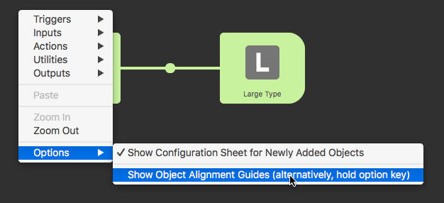 Turning on alignment guides