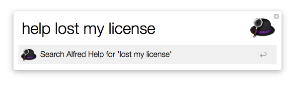 Help keyword in Alfred
