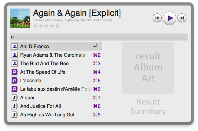 Alfred 0.7 Powerpack iTunes (work in progress)