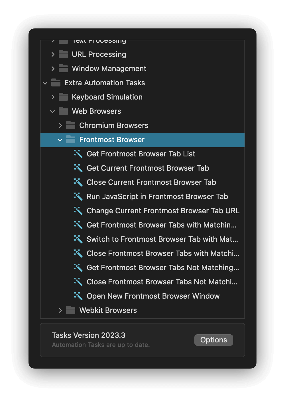 Frontmost Browser Automation Tasks