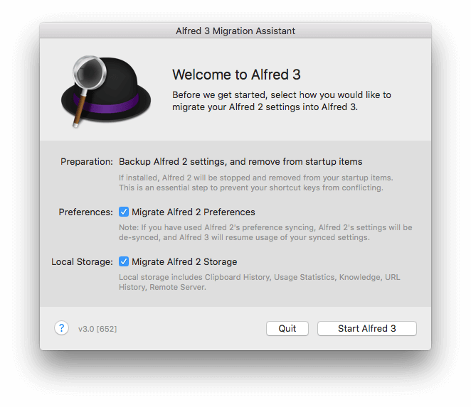 Alfred 3 Migration Assistant