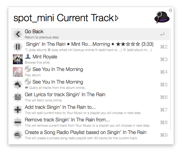 Spotify Mini Player Workflow