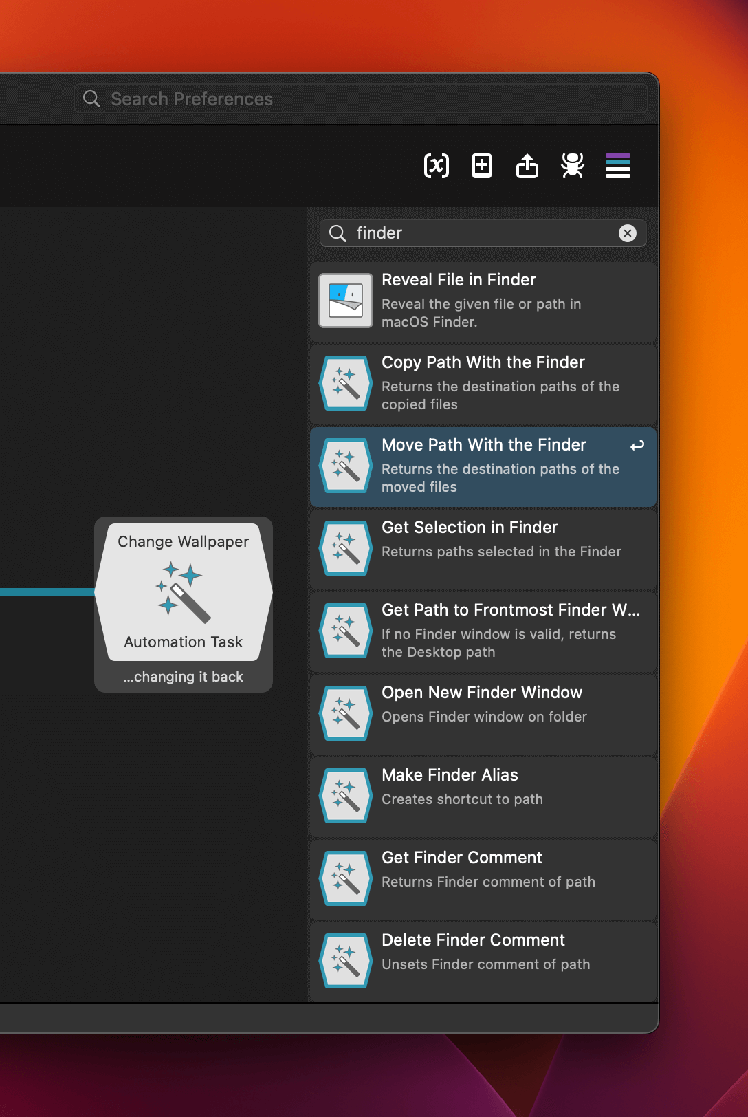 Searching for Automation Tasks via the Palette