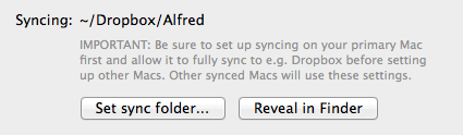 Sync settings