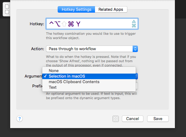 Hotkey Selection in macOS
