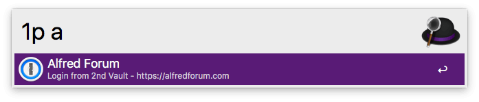 1Password Alfred integration