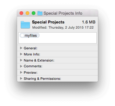 Tagged file in macOS 10.10
