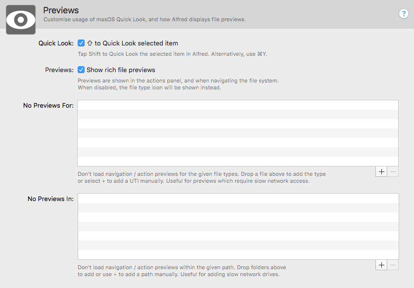 Previews Configuration