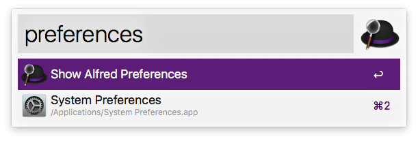 Type Preferences into Alfred