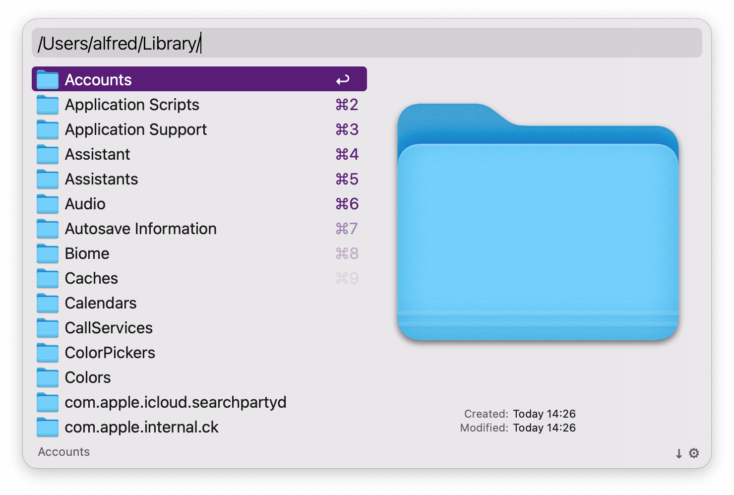 Navigating to Library folder