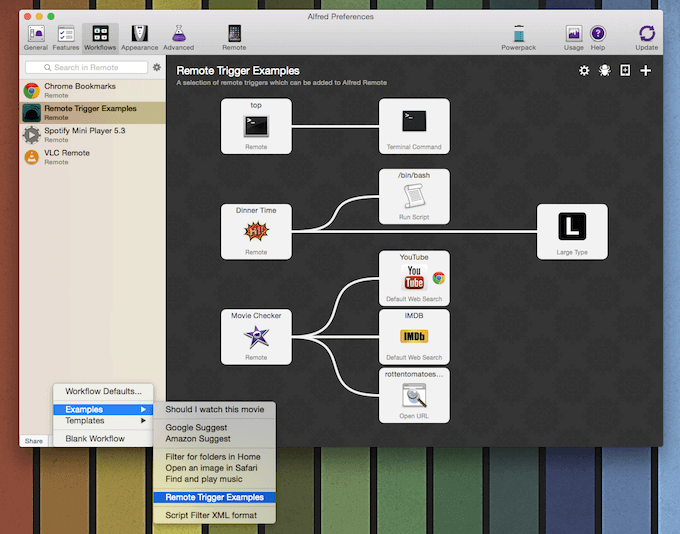 Remote Trigger examples in Workflow preferences