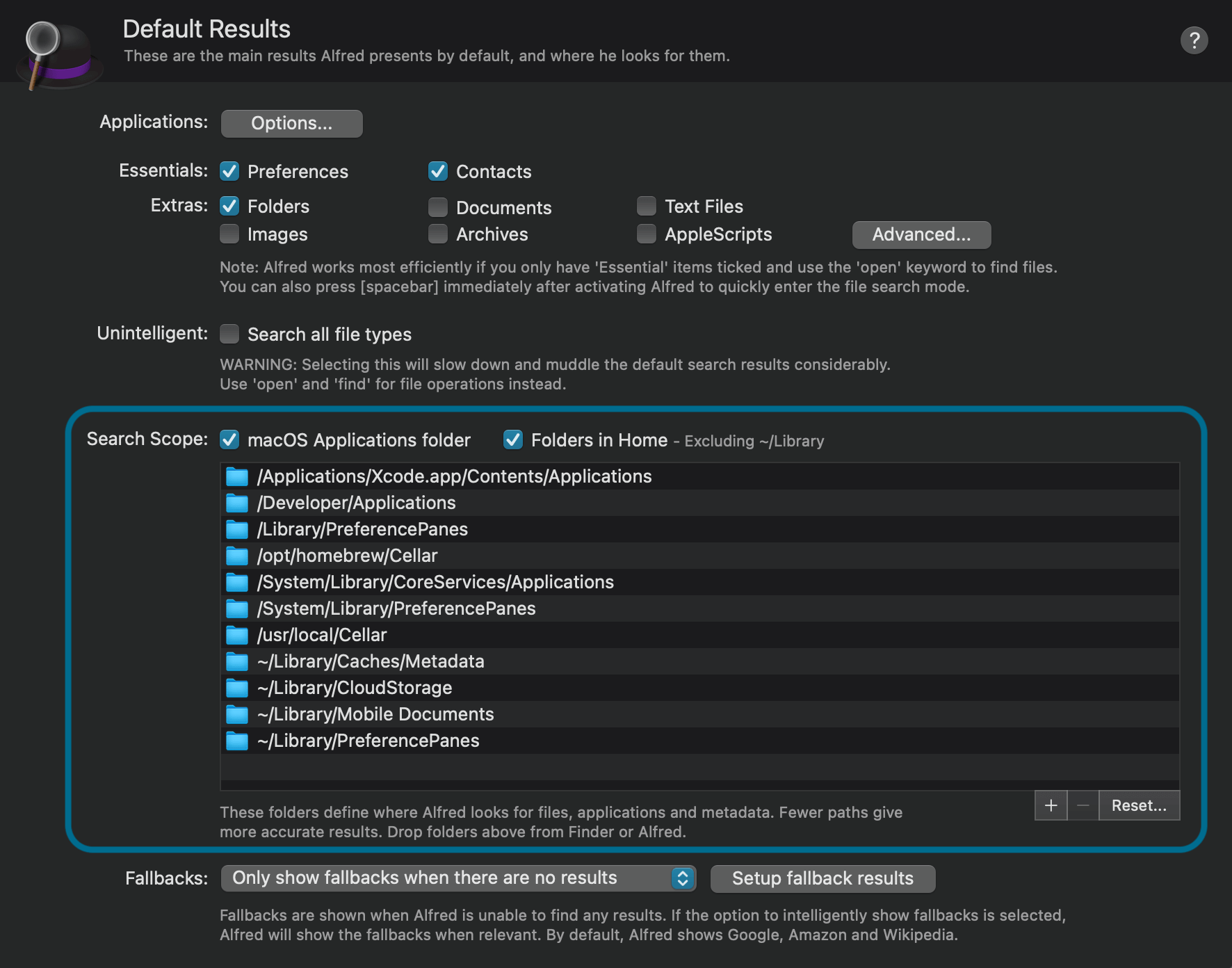 Default Search scope