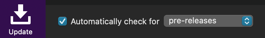Dropdown to update to pre-release