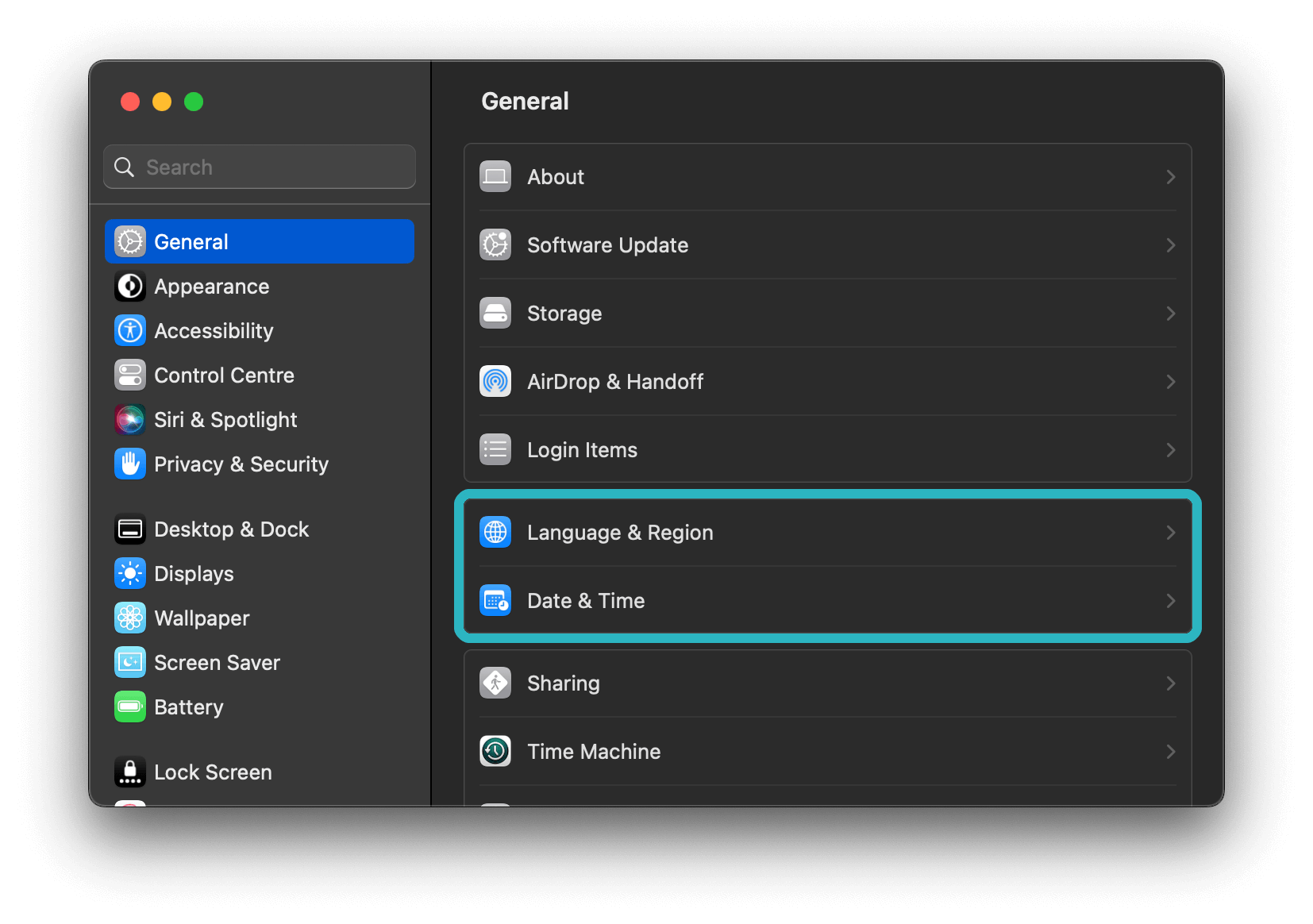 Setting your Date and Time preferences