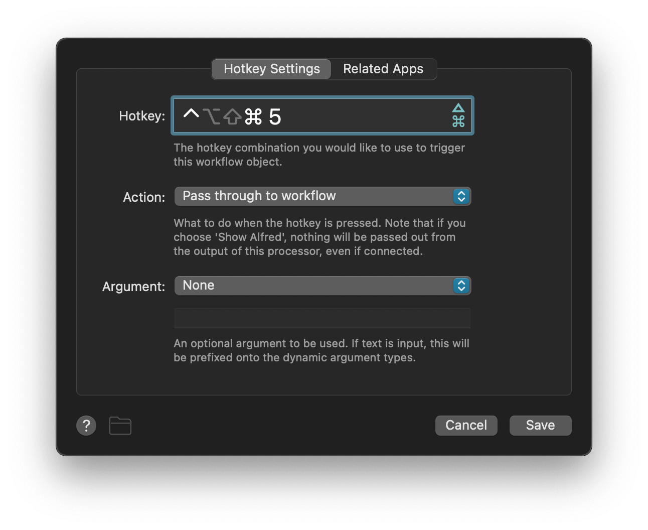 Configuring the hotkey