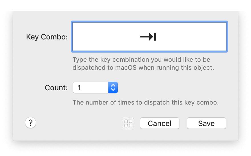 Dispatch Key Combo Configuration