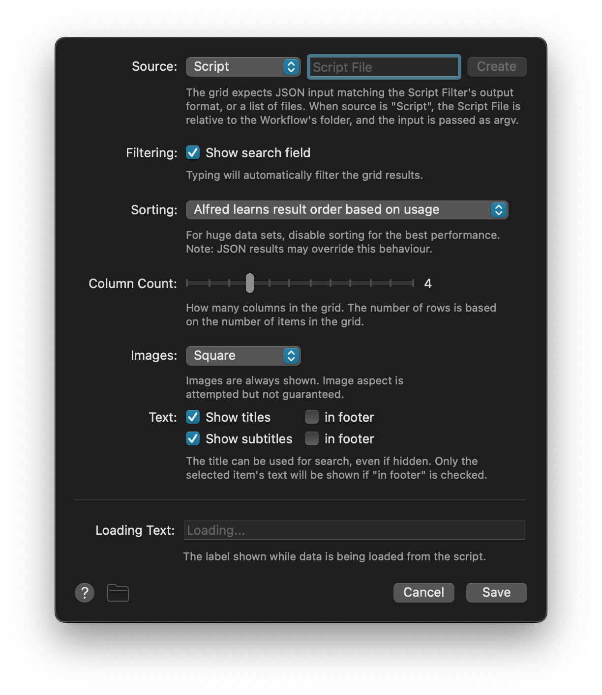 Script Source Configuration