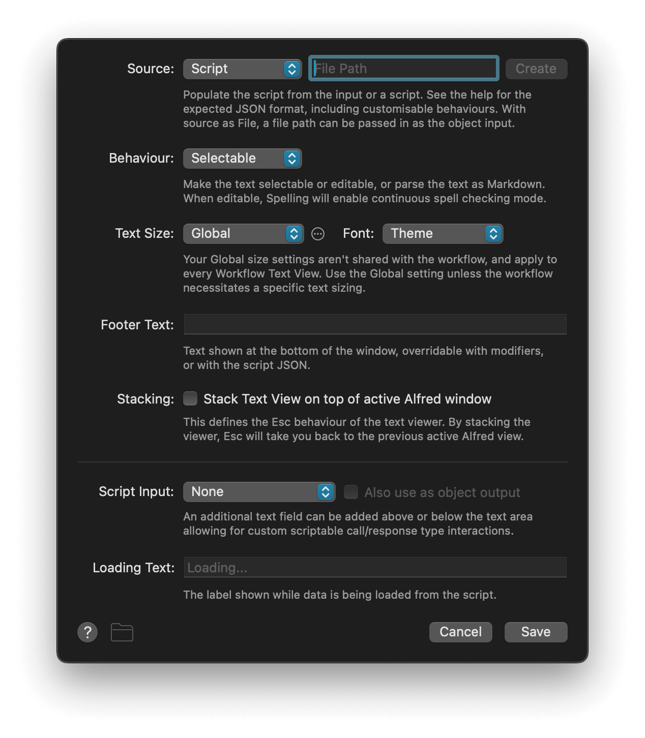 Script Source Configuration