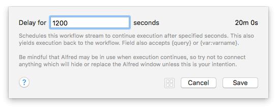 Delay configuration